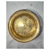 Vintage Brass Items Including Tray, Candlesticks, and Decorative Pieces