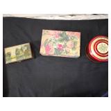 Floral Jewelry Box, Tin Box, and Wood Box