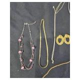 Assorted Jewelry Including Necklaces and Earrings