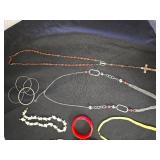 Mixed Jewelry Including Necklaces, Bracelets, and Earrings