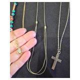 Vintage Jewelry with Necklaces, Bracelets, and Coins