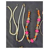 Vintage Jewelry with Necklaces, Bracelets, and Coins