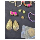 Vintage Jewelry with Necklaces, Bracelets, and Coins