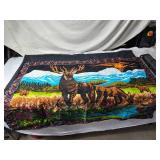 UV Blacklight Fixture with Wildlife Tapestry (may need a new bulb)