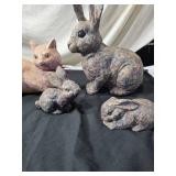 Faux Floral Wicker Basket and Animal Figurines