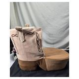 Cowboy Boot Doll Chair and Metal Wire Two-Tier Shelf Set