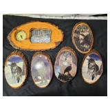 Lot of Wolf Decor: Plaques, Clock