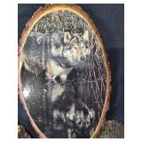 Lot of Wolf Decor: Plaques, Clock