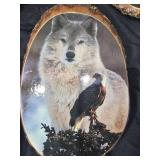 Lot of Wolf Decor: Plaques, Clock