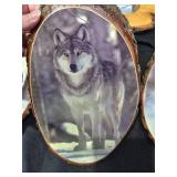 Lot of Wolf Decor: Plaques, Clock