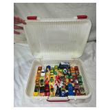 Storage Case with Assortment of Toy Cars and Figures