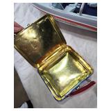 Lot of Vintage Toys: Ertl Tin Toy Trailer, Metal Lunchbox, and Aviva Fishin