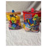 Collection of Mega Bloks Building Sets in Carry Bags