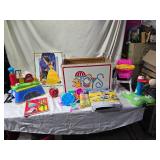 Huge Lot of Toys Playskool Puzzle, Fisher Price Apple, and Beauty and the Beast Poster