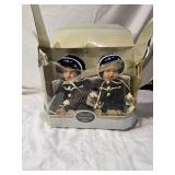 Lot of "Genuine Twins" Porcelain Dolls and Plush Doll in Polka Dot Dress