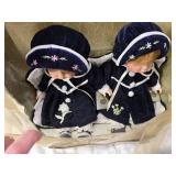Lot of "Genuine Twins" Porcelain Dolls and Plush Doll in Polka Dot Dress