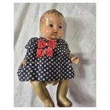 Lot of "Genuine Twins" Porcelain Dolls and Plush Doll in Polka Dot Dress