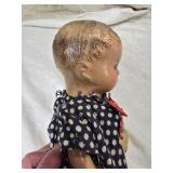 Lot of "Genuine Twins" Porcelain Dolls and Plush Doll in Polka Dot Dress