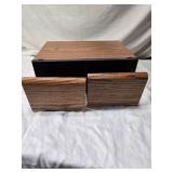 Vintage Wooden Cassette Tape Holder with 2 Drawers