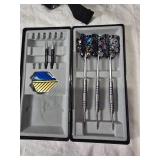 Toys and Other Games with Roller Shoes, Helmet, Harley Davidson Backpack, Ball, and Darts