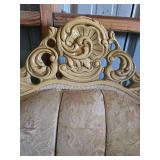Kimball Vintage Floral Carved Wood Sofa 88" Long