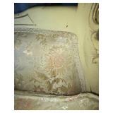 Kimball Vintage Floral Carved Wood Sofa 88" Long