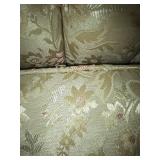 Kimball Vintage Floral Carved Wood Sofa 88" Long