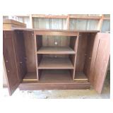 Wooden Entertainment Console Cabinet and Coffee Table