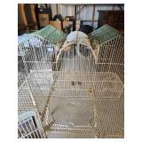 Vintage White Wire Bird Cage