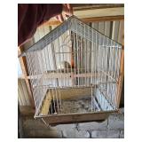 Vintage White Wire Bird Cage
