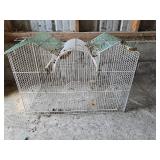 Vintage White Wire Bird Cage