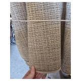 2 Patio Umbrellas, Stand, and 4 Plastic Chairs