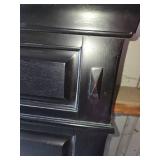 Black Wooden Headboard with Frame