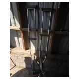 Folding Wheelchair Ramp, Pair of Adjustable Crutches