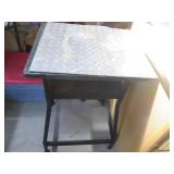 Metal framed portable workbench wit...