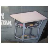 Metal framed portable workbench wit...