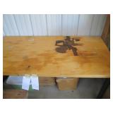 Wood top table with metal tubular l...