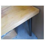 Wood top table with metal tubular l...