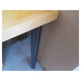 Wood top table with metal tubular l...