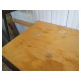 Wood top table with metal tubular l...