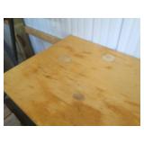 Wood top table with metal tubular l...