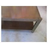 Rectangular wood coffee table with ...