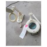 Pair of desk mounted ring lamps