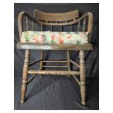 Vintage Wooden Windsor Chair with Floral Cushion
