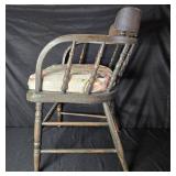 Vintage Wooden Windsor Chair with Floral Cushion