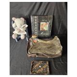 Memories Photo Album, Vintage Patchwork Teddy Bear, NFL Zip Bag, Serving Tray