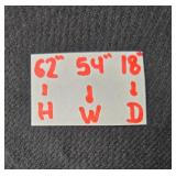 Vintage Wooden Vanity with Large Round Mirror and Glass Shelf