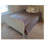 Vintage Twin Bed with Spindle Headboard and Footboard. Inc. Mattress and Linens