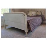 Vintage Twin Bed with Spindle Headboard and Footboard. Inc. Mattress and Linens