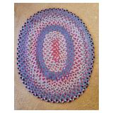 Handmade Multicolor Braided Oval Rug
